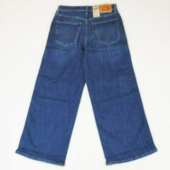 NWT LEVIS Mile High Rise Wide Leg Red Side Pipe Cropped Jeans - Picture 6 of 7